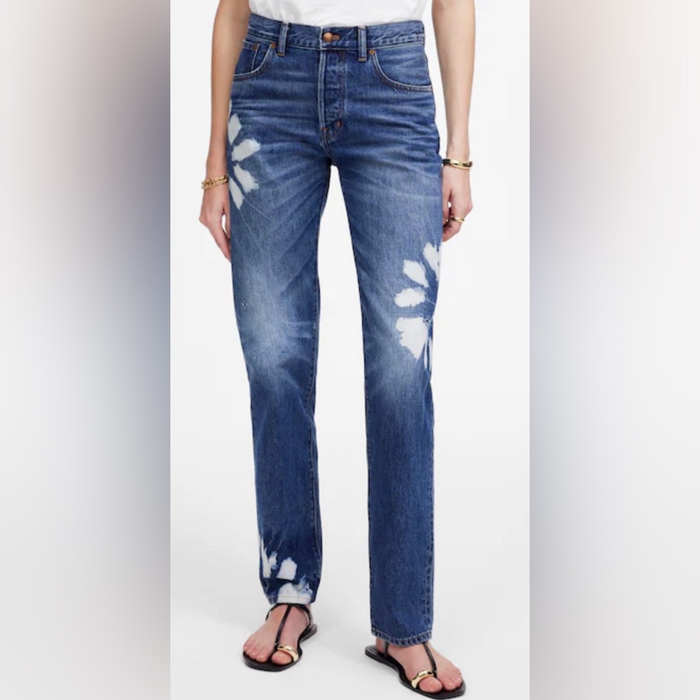 Madewell The Dean Easy Straight shibori wash Rigid Jeans size 30 brand new - Picture 15 of 17